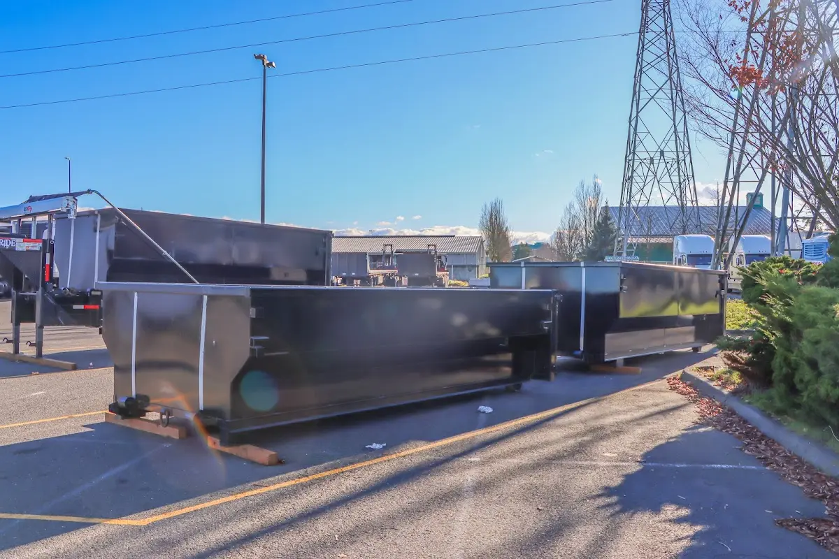 Roll-off dumpster ready for waste disposal at job site for Construction Dumpster Rental in Salem Lakes